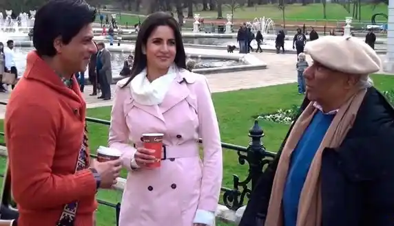 Yash Chopra with Shah Rukh Khan and Katrina Kaif on the sets of <i>Jab Tak Hai Jaan. </i>(Photo courtesy: Twitter)