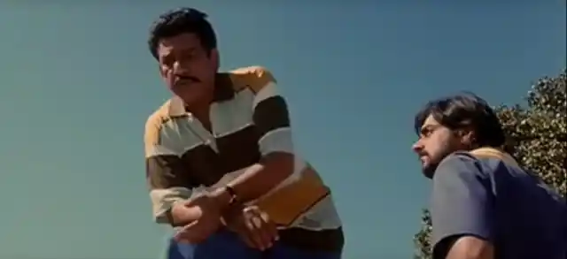 Om Puri and Chandrachur Singh in a still from <i>Maachis</i>.