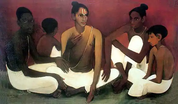 Sher-Gil work titled “Brahmacharis”. 