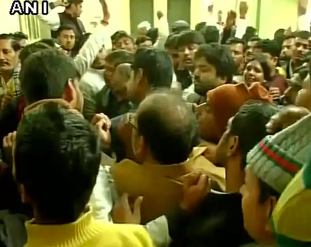 There is ruckus outside the Samajwadi Party office right now. (Photo: ANI)