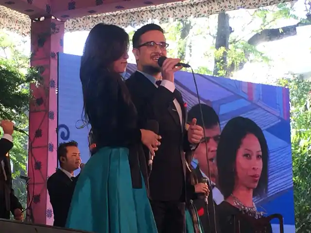 Shillong Church Choir performs as the inauguration. (Photo: Urmi Bhattacheryya/The Quint)