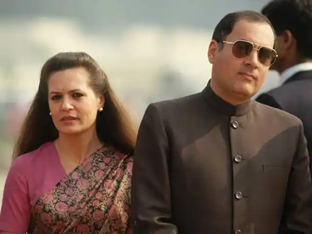 Sonia Gandhi with husband and former prime minister Rajiv Gandhi.