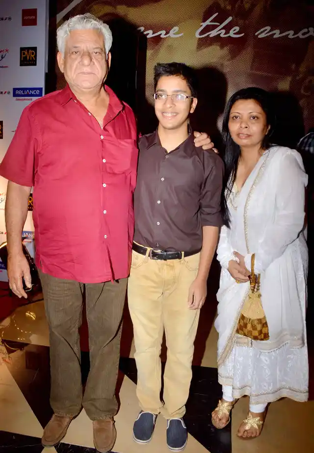 Om Puri with his ex-wife Nandita and son Ishaan. (Photo: Yogen Shah)