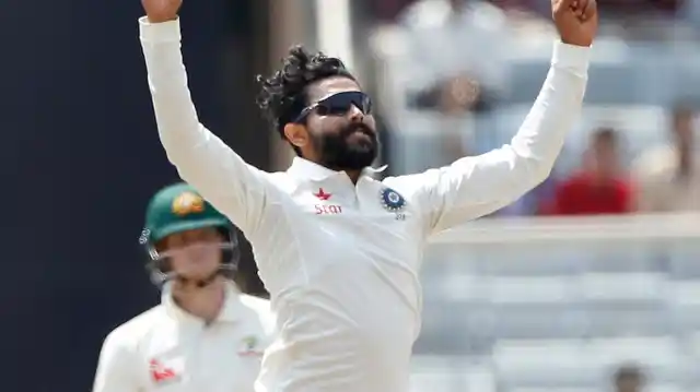 Ravindra Jadeja celebrates a wicket during the Test series against Australia. (Photo: BCCI)