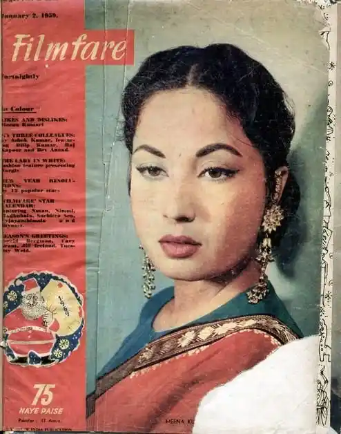 Meena Kumari on the cover of Filmfare magazine in 1959. (Photo courtesy: Pinterest)