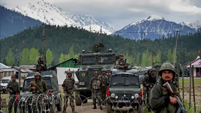 Army personnel guard camp in Jammu and Kashmir’s Kupwara.