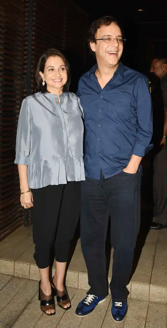 Anupama Chopra and Vidhu Vinod Chopra are all smiles to see PC. (Photo: Yogen Shah)