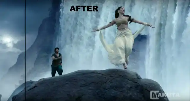 Before and after VFX shots from <i>Baahubali: The Beginning. </i>(Photo courtesy: YouTube)