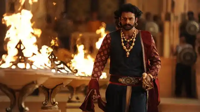 Prabhas in a scene from <i>Bahubali 2: The Conclusion.</i>