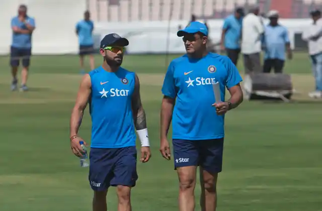 Anil Kumble with Indian skipper Virat Kohli. (Photo: AP)