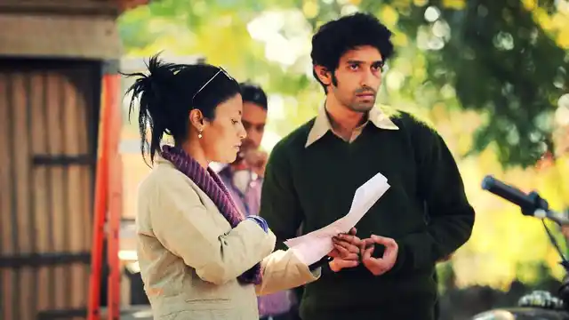 Konkona Sensharma on the sets of <i>A Death In the Gunj </i>with Vikrant Massey. 