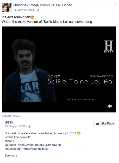 (Photo: Facebook/<a href="https://www.facebook.com/Dhinchakpooja/">Dhinchak Pooja</a>)