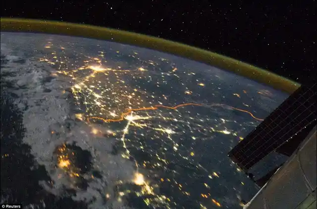 India-Pakistan border as captured from space by Nasa. (Photo: Reuters)