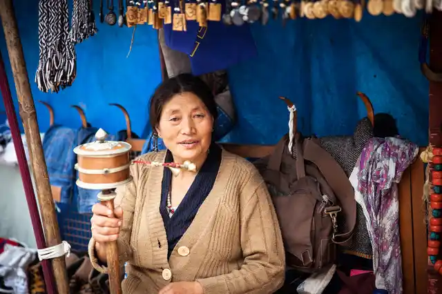 A Tibetan woman in Dharamsala.