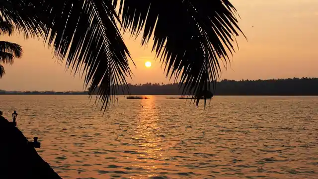 Sunset over backwaters. 