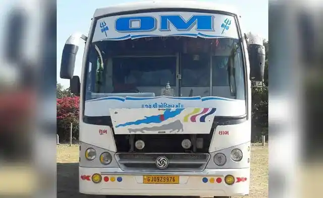 The bus that was carrying the Amarnath pilgrims when they were attacked. 
