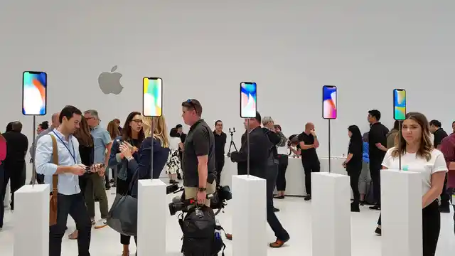 iPhone X family lined up at the launch event. 