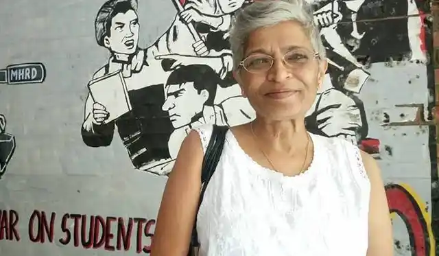 A photograph of Gauri Lankesh shared by JNU student Shehla Rashid.