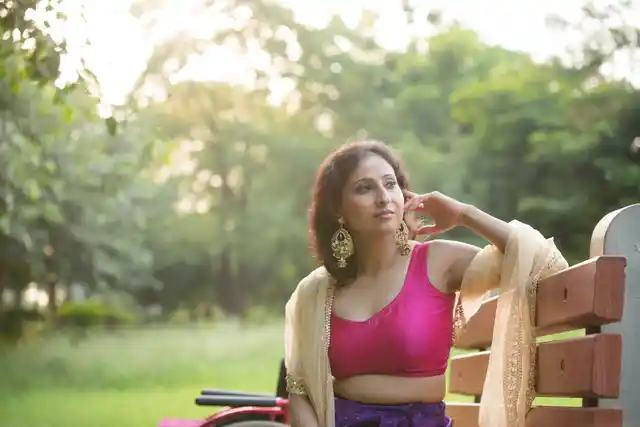 Priya loves bright colours, she tells us.