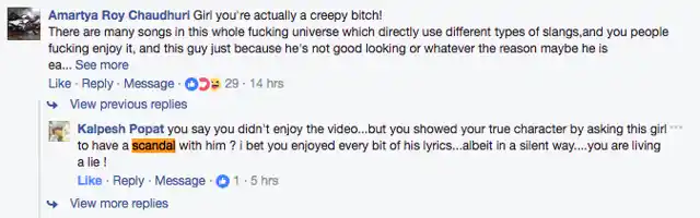 Screen grab of a comment on the video.
