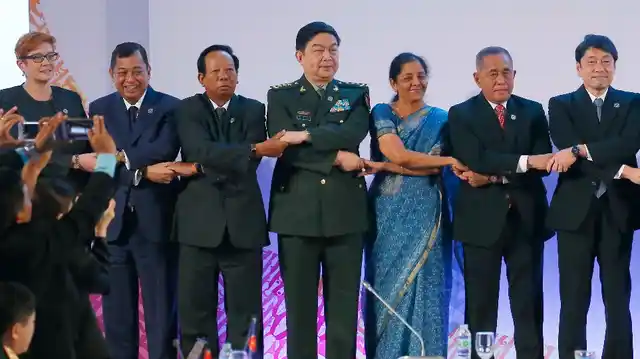 Defence Minister Nirmala Sitharaman at the two-day ASEAN Defence Ministers’ Meeting in the Philippines in October 2017