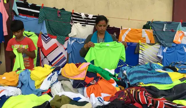 Sanjeev Stalin’s mother sells sports jerseys in Bangaluru.