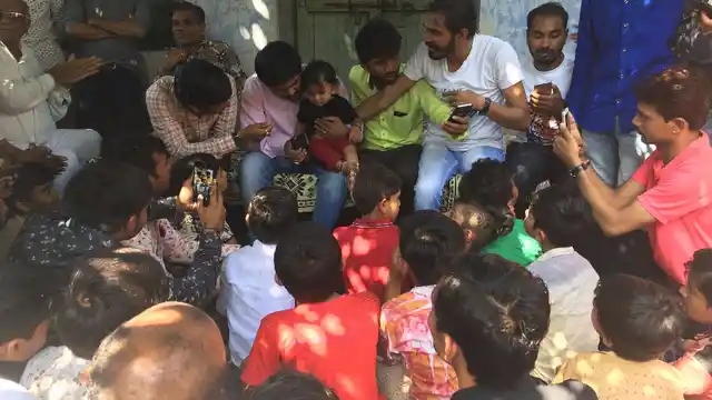 During a stop at Atkot village.