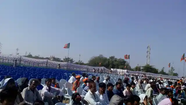 No show at Modi’s Jasdan Rally on Monday.