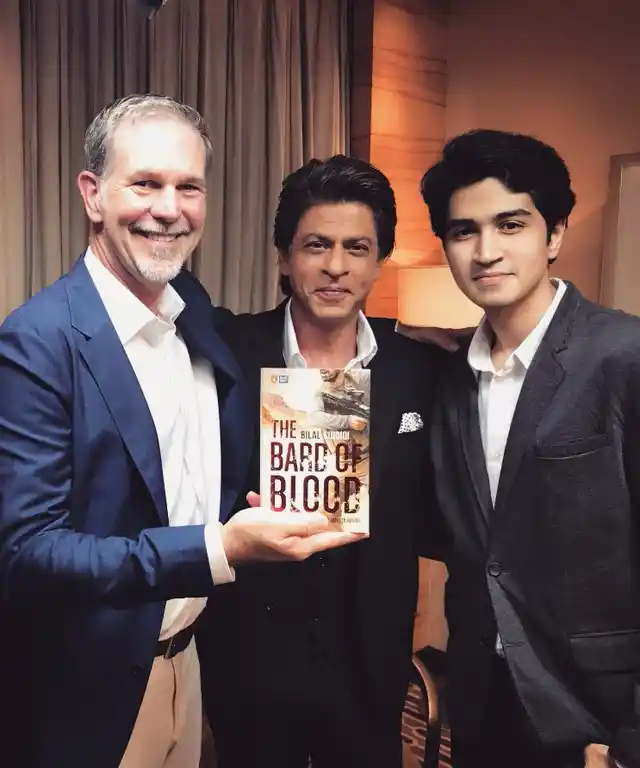 Netflix CEO Reed Hastings, Shah Rukh Khan and Bilal Siddiqi at the launch.