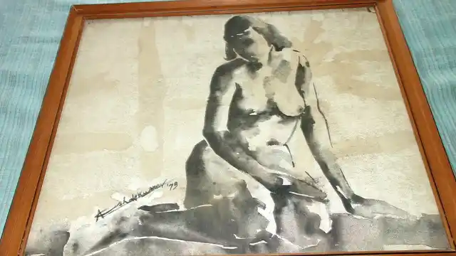 An aesthetic rendition of a nude woman by the late Ashok Kumar.