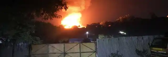The fire at Annapurna Studios.