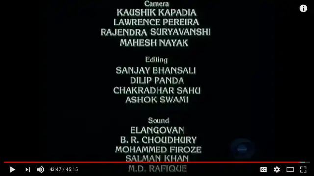 Sanjay Bhansali in the credits for assistant editor on <i>Bharat Ek Khoj.</i>