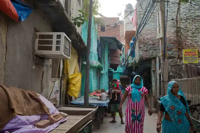 An air-conditioner at a house in Kabir Nagar, north Delhi. 