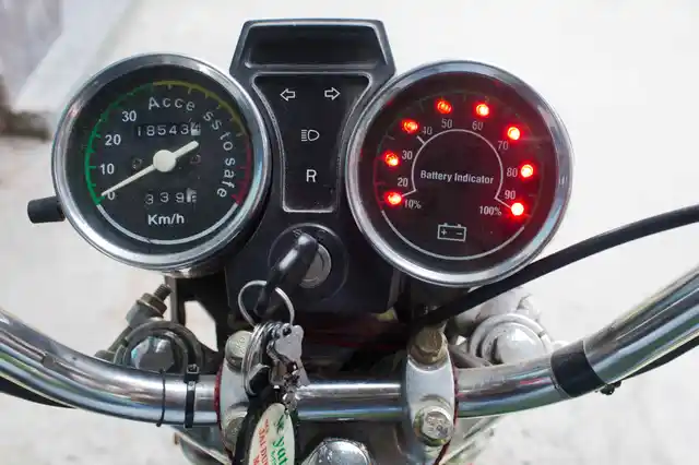 Battery Indicator of an electric rickshaw. 