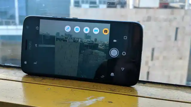 The stock camera interface on the Moto X4. 