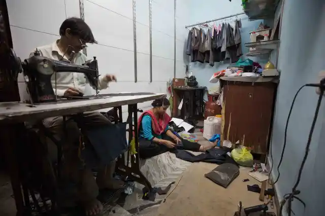 Gopal and her wife Laxmi run a small tailor shop in Majnu Ka Tila, North Delhi. 