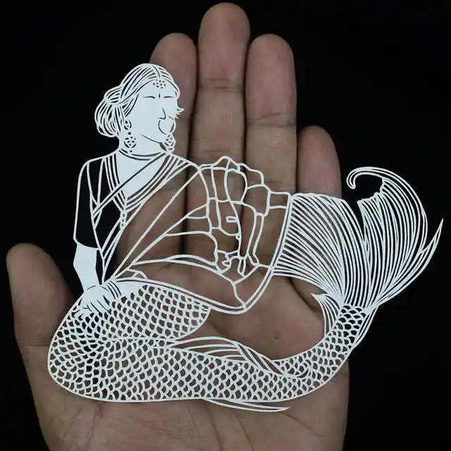 “I sketch on a white paper (120 gsm), cut out the artwork with a surgical knife,” says Parth.
