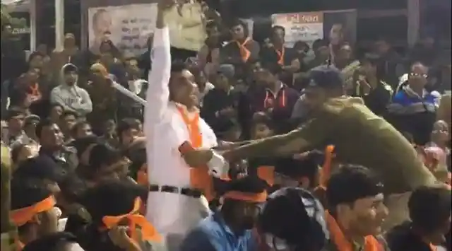 The man who disrupted Yogi Adityanath’s speech in Amreli with chants of ‘Jai Bhim!’