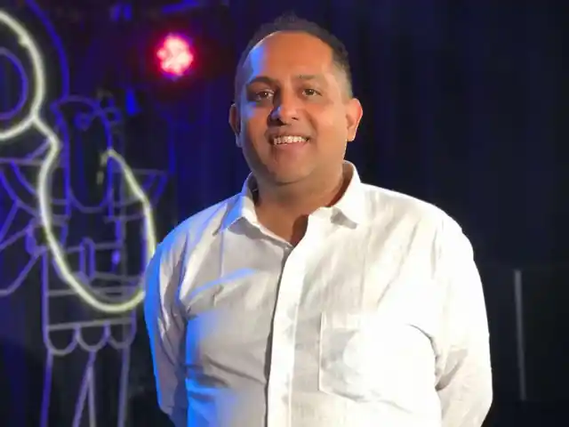 Anuvab Pal, one of the country’s top comedians, poses for a picture at the Cuckoo Club in Mumbai.