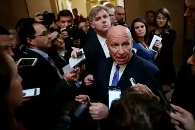 WASHINGTON, Dec. 19, 2017 (Xinhua) -- Chairman of the U.S. House Ways and Means Committee Kevin Brady speaks during a press conference after the House of Representatives passed the tax bill at the Capitol Hill in Washington D.C., the United States, on Dec. 19, 2017. The U.S. House of Representatives will have to vote again on the Republican tax bill on Wednesday as some provisions in the bill didn
