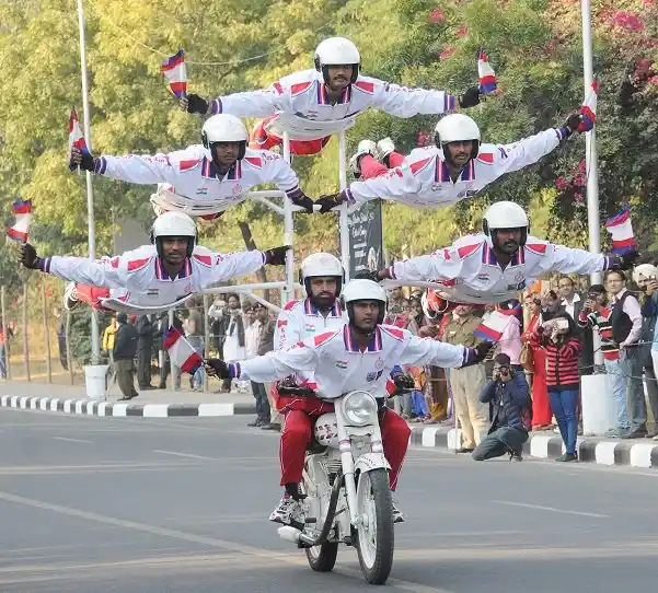 Daredevil Motorcycle Display Team of the Indian Army on Thursday left hundreds of Chandigarh residents awestruck with their exemplary performance.