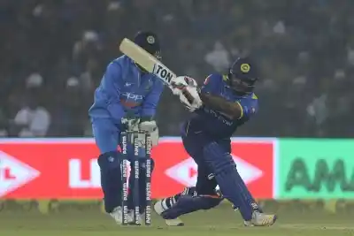 Cuttack: Kusal Perera of Sri Lanka in action during the first T20 match between India and Sri Lanka at Barabati Stadium in Cuttack on Dec 20, 2017. (Photo: Surjeet Yadav/IANS)