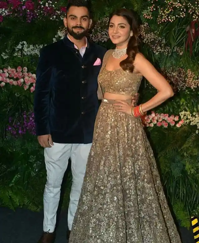 The duo in Mumbai for their wedding reception. 