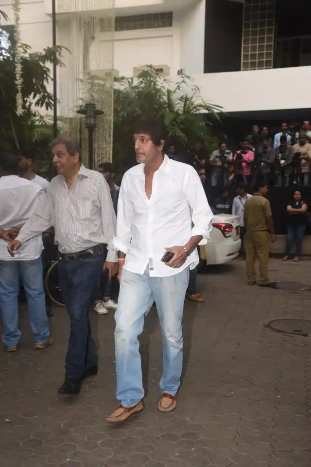Chunkey Pandey arrives to pay his condolences.