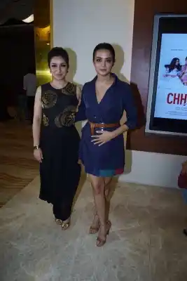 Mumbai: Actresses Tisca Chopra and Surveen Chawla at the screening of short film "Chhuri" in Mumbai on Dec 19, 2017. (Photo: IANS)