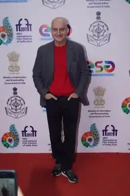 Panaji: Actor Anupam Kher during the 48th International Film Festival of India (IFFI-2017) in Panaji on Nov 25, 2017. (Photo: IANS)
