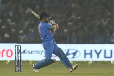 Cuttack: MS Dhoni in action during the first T20 match between India and Sri Lanka at Barabati Stadium in Cuttack on Dec 20, 2017. (Photo: Surjeet Yadav/IANS)