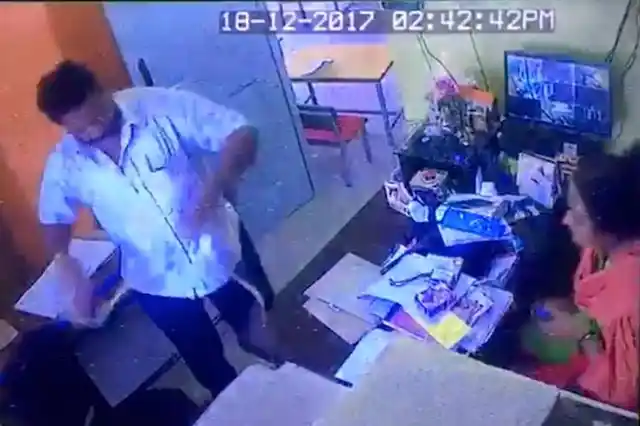 Screenshot from the CCTV footage of the attack.