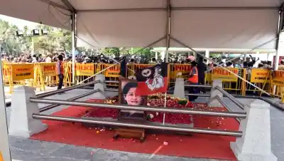 Grave of J. Jayalalithaa. (File Photo: IANS)