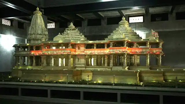 A model of the Ram Temple that Hindu organisations want built on the site on which the Babri Masjid was destroyed.